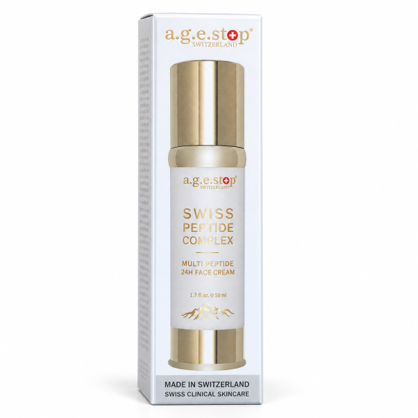 A.G.E.Stop Swiss Peptide Complex 50 ml — opakowanie na białym tle