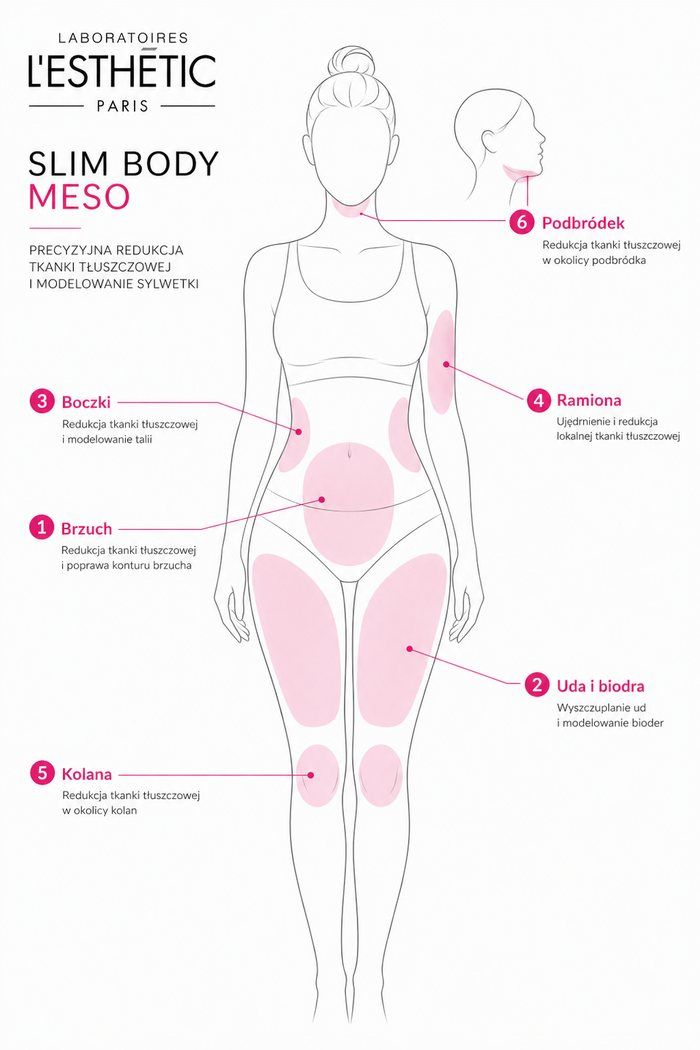 Slim Body MESO – mapa stref lipolizy na ciele
